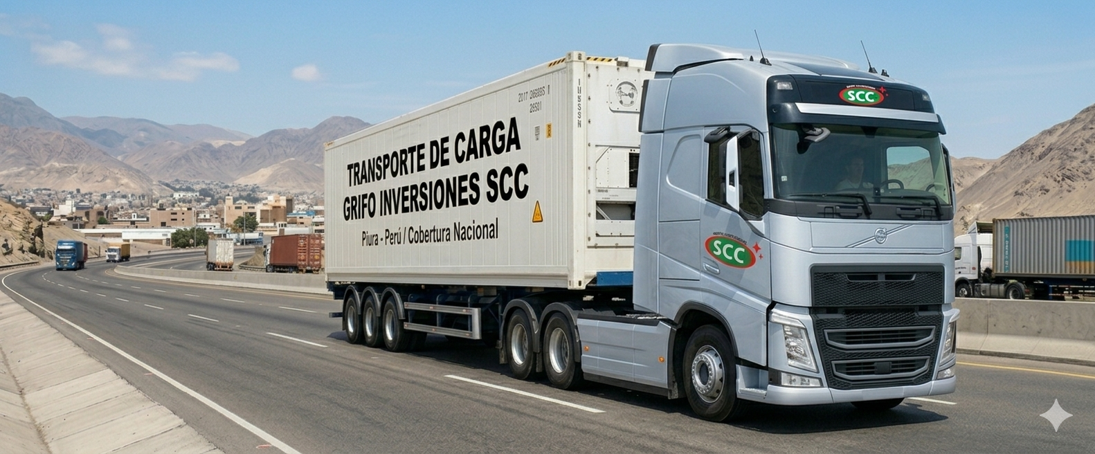 Camión con contenedor refrigerado reefer 40 pies